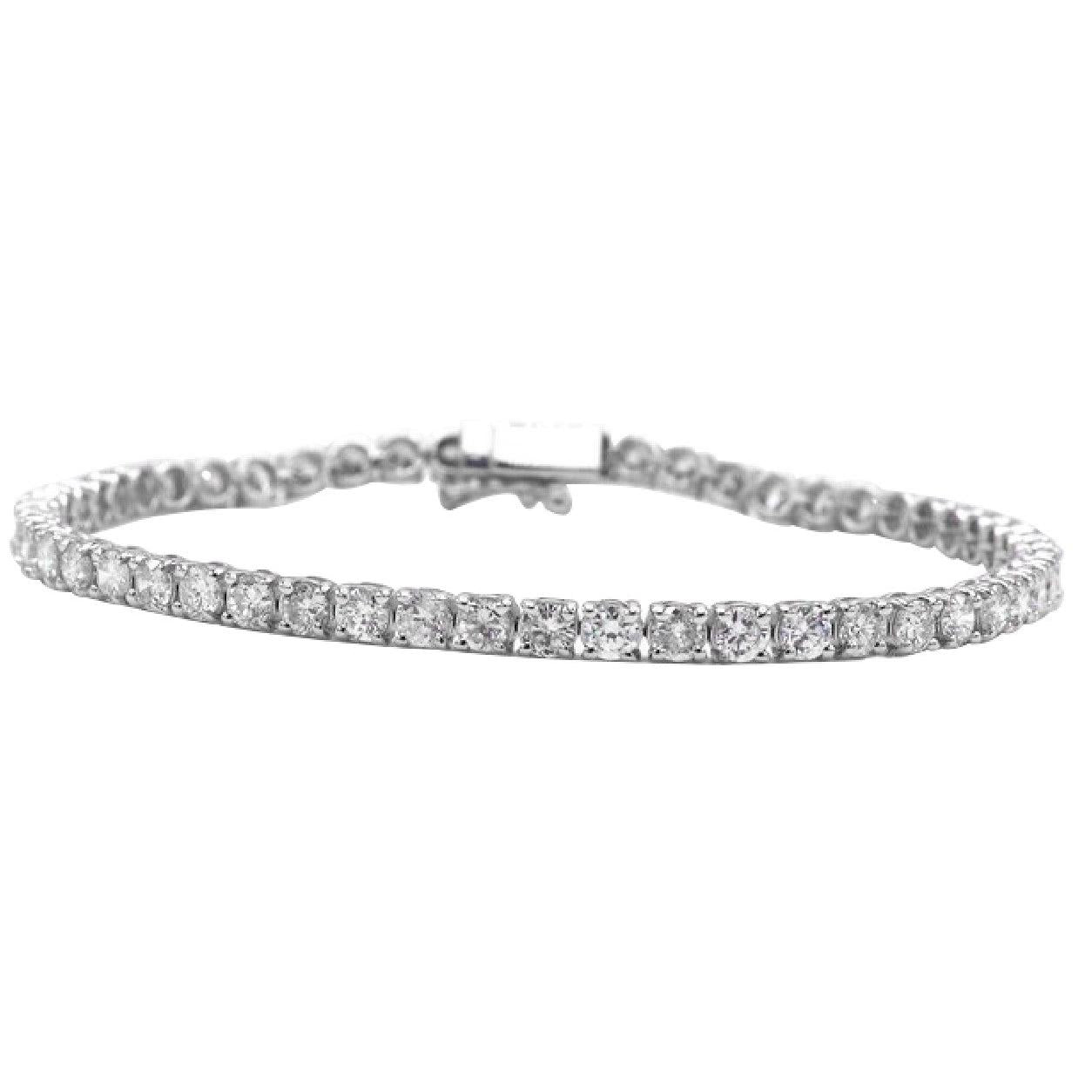 Taille Ronde Diamant Fin bague en Or 14K Blanc – vue de face