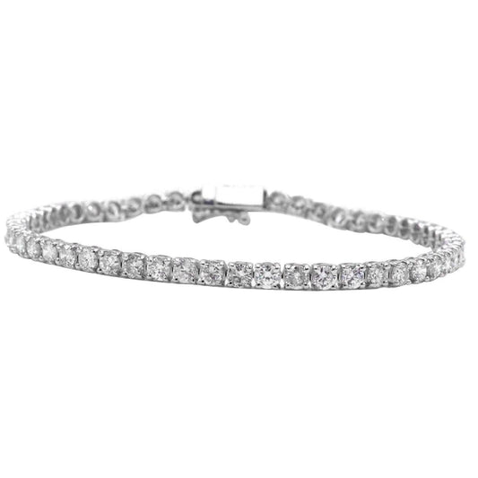 Taille Ronde Diamant Fin bague en Or 14K Blanc – vue de face