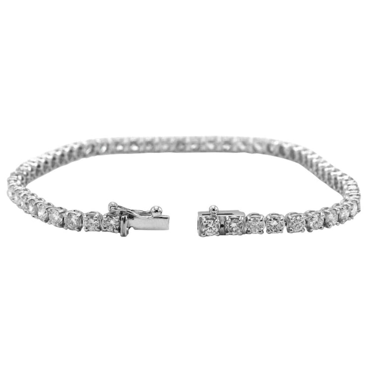 Bracelet Chaîne Or 14K Blanc avec Diamant Fin – vue de côté