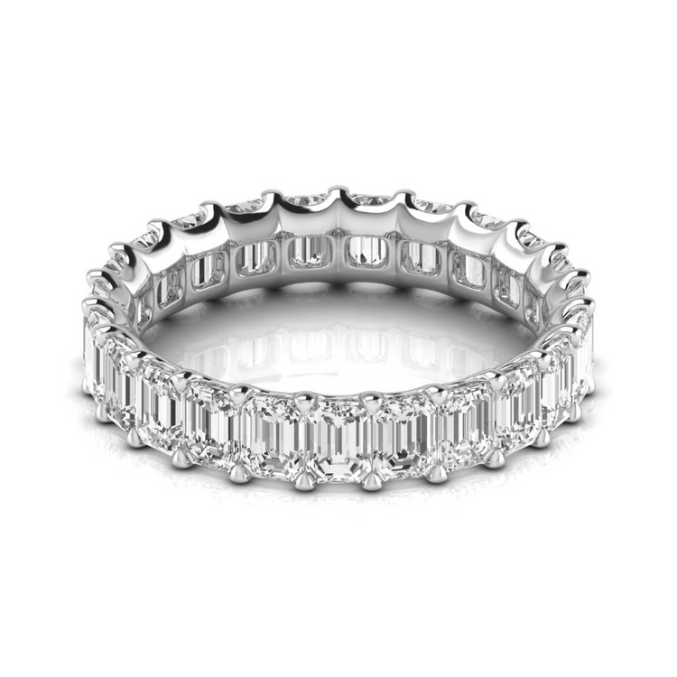 Diamant Fin Eternity Band 4,6 carats Or Blanc 14 Carats – vue de face