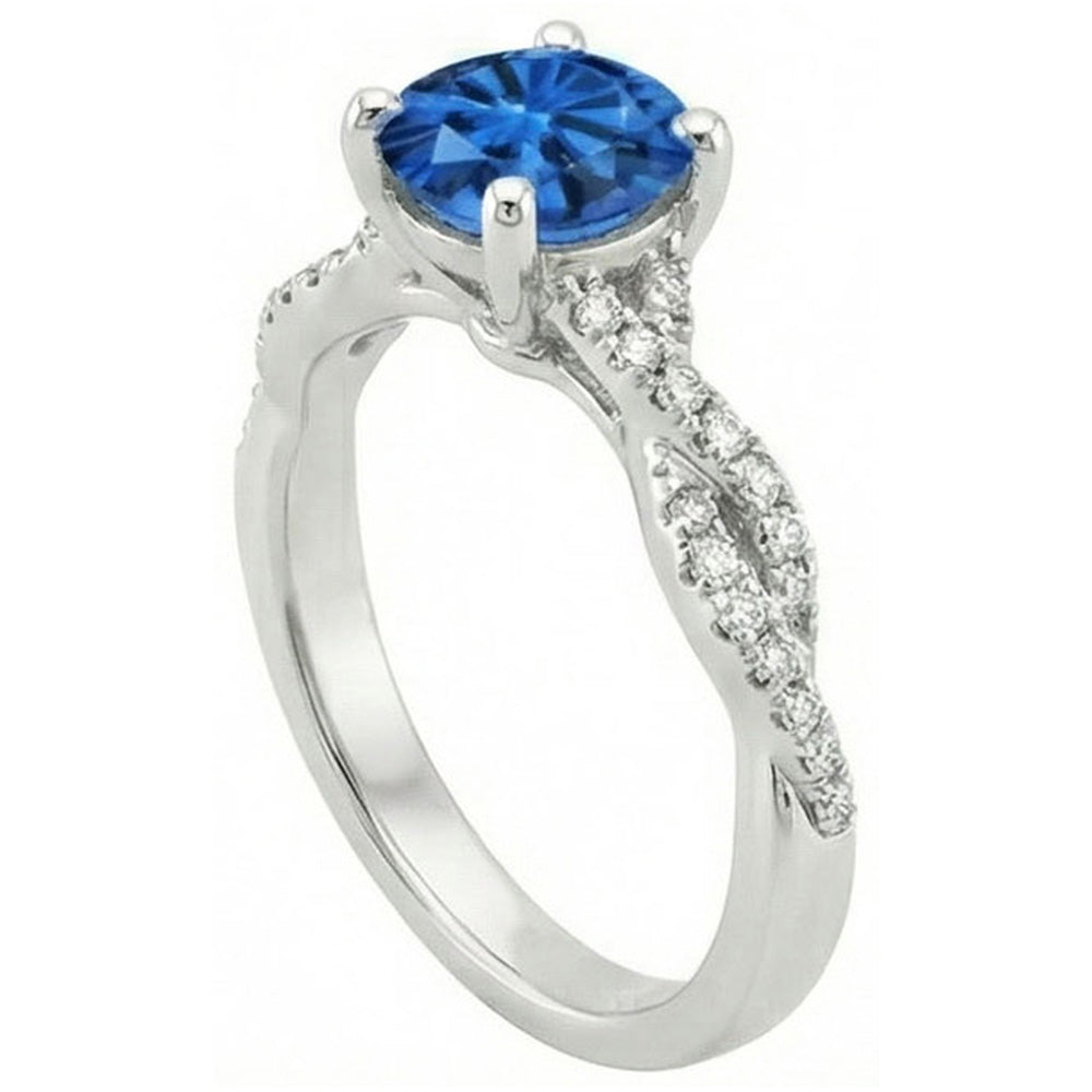 naturel round diamant 4.90carats bague vue de dessus
