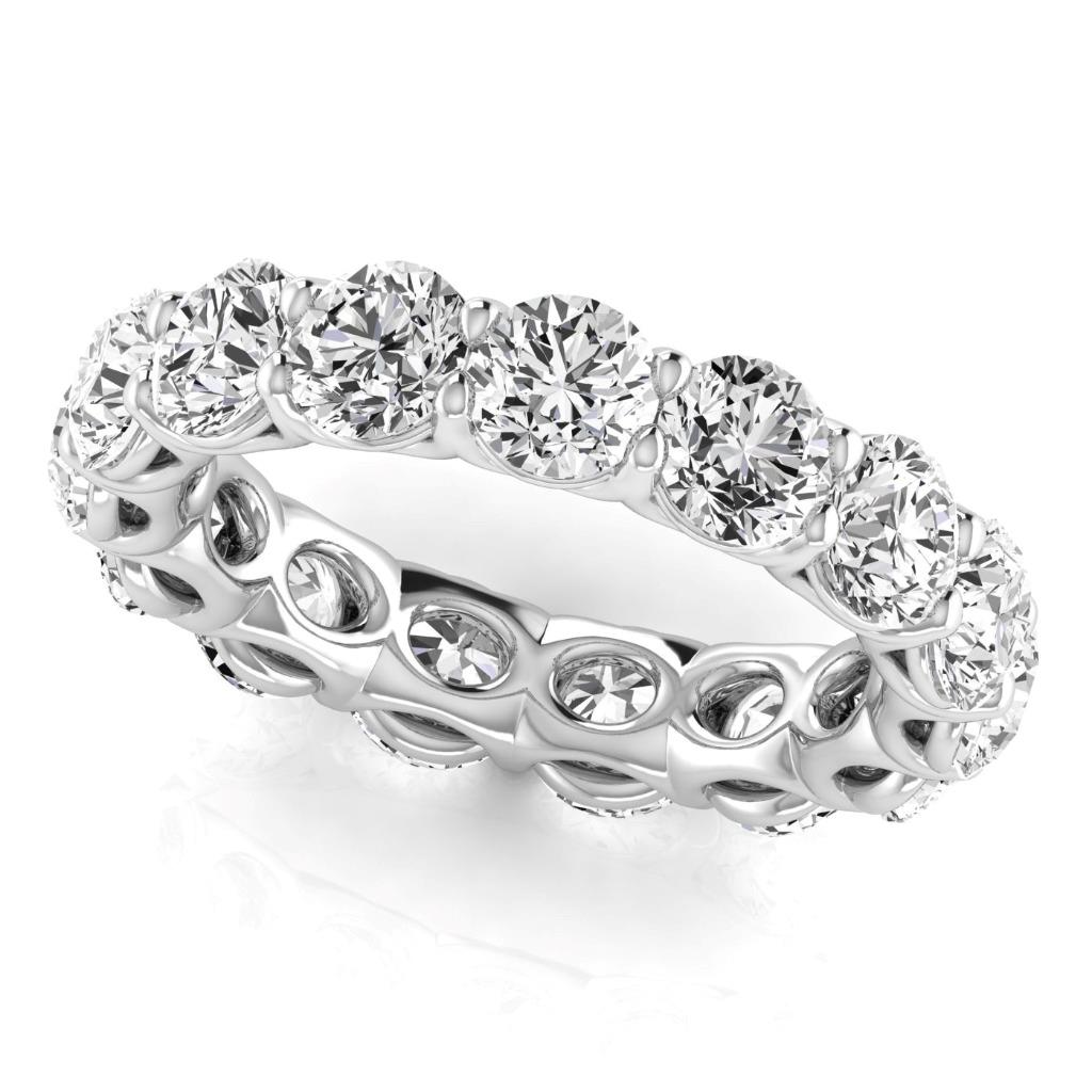 Taille Ronde Brillant bague en Or 14K Blanc – vue principale