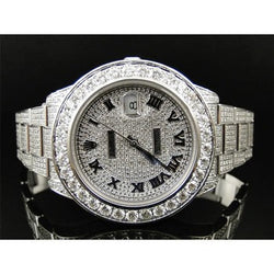 40 Ct.diamant acier inoxydable Datejust Ii Rolex Gents montre diamant lunette glacée
