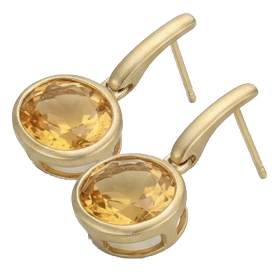 Citrine Gemstone Earring – vue d'angle