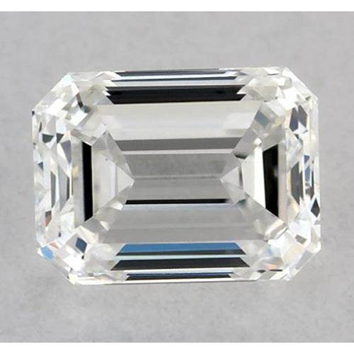 Diamant émeraude de 4,25 carats, non serti, couleur F, pureté VVS1, très bonne taille.