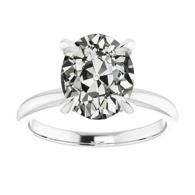 Coussin Antique Brillant bague en Or Blanc 14 Carats – vue principale