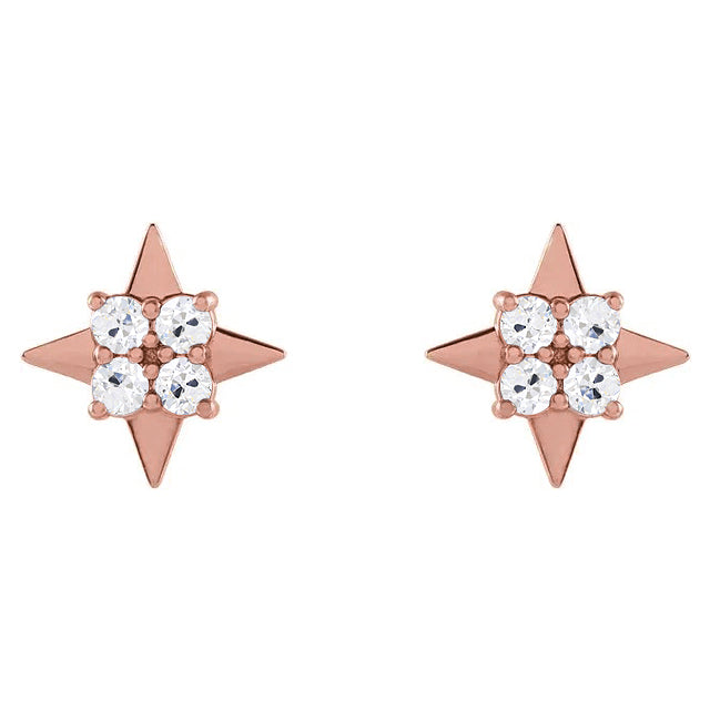 Brillant Puces d'Oreilles 0,50-carats Or 14K Rose – vue principale