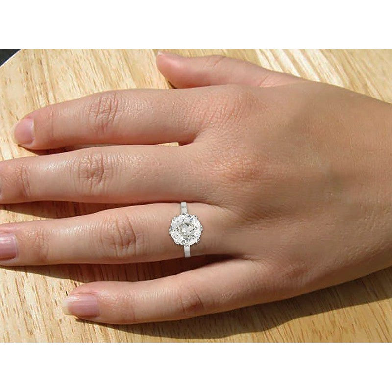 Fait à la main Anniversary Ring 4 carats – vue de côté
