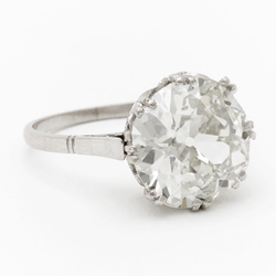 Coussin Antique Anniversary Ring – Diamant 4 carats Or Blanc 14