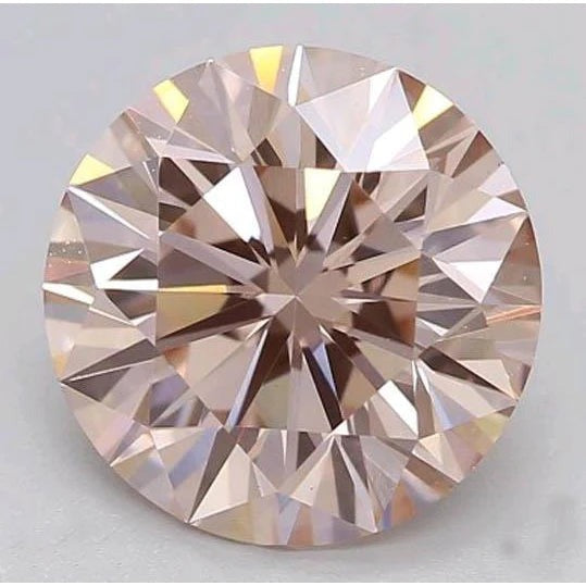 Taille Brillant Saphir Rose bague en Gold – vue de face