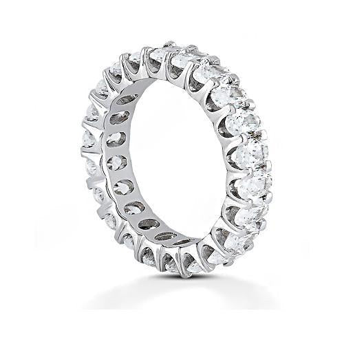 4.40 Cts. Bague De Fiançailles Naturel Diamant Eternité En Or Blanc 14K Bijoux