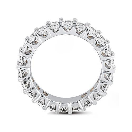 4.40 Cts. Bague De Fiançailles Naturel Diamant Eternité En Or Blanc 14K Bijoux