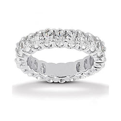 4.40 Cts. Bague De Fiançailles Naturel Diamant Eternité En Or Blanc 14K Bijoux