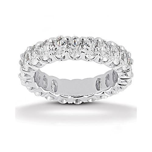 4.40 Cts. Bague De Fiançailles Naturel Diamant Eternité En Or Blanc 14K Bijoux