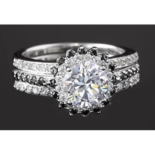 4.50 Carats Bague Anniversaire Naturel Diamant Rond Halo