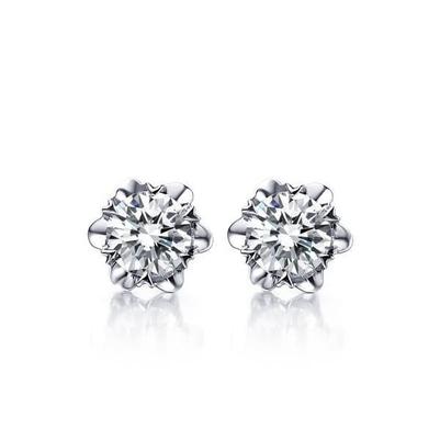 4.50 Carats Boucles D'Oreilles Réel Diamants Taille Ronde Or Blanc 14K