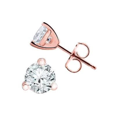 4.50 Carats Naturel Diamants Coupe Ronde Femmes Boucles D'oreilles Or Rose 14 Carats