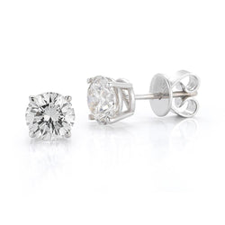 4.70 Carats Boucles D'Oreilles Clous D'Oreilles Serties De Réel Diamants Étincelants Or Blanc