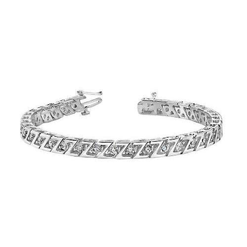 4.75 Carats Serti De Griffes Naturel Diamant Z Style Bracelet De Tennis En Or Massif 14 Carats