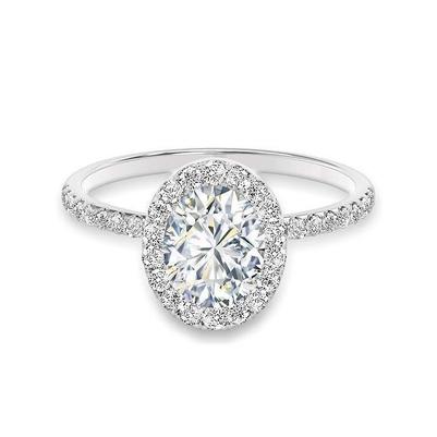 4.80 Carats Alliance Réel Diamant Ovale Or Blanc 14K