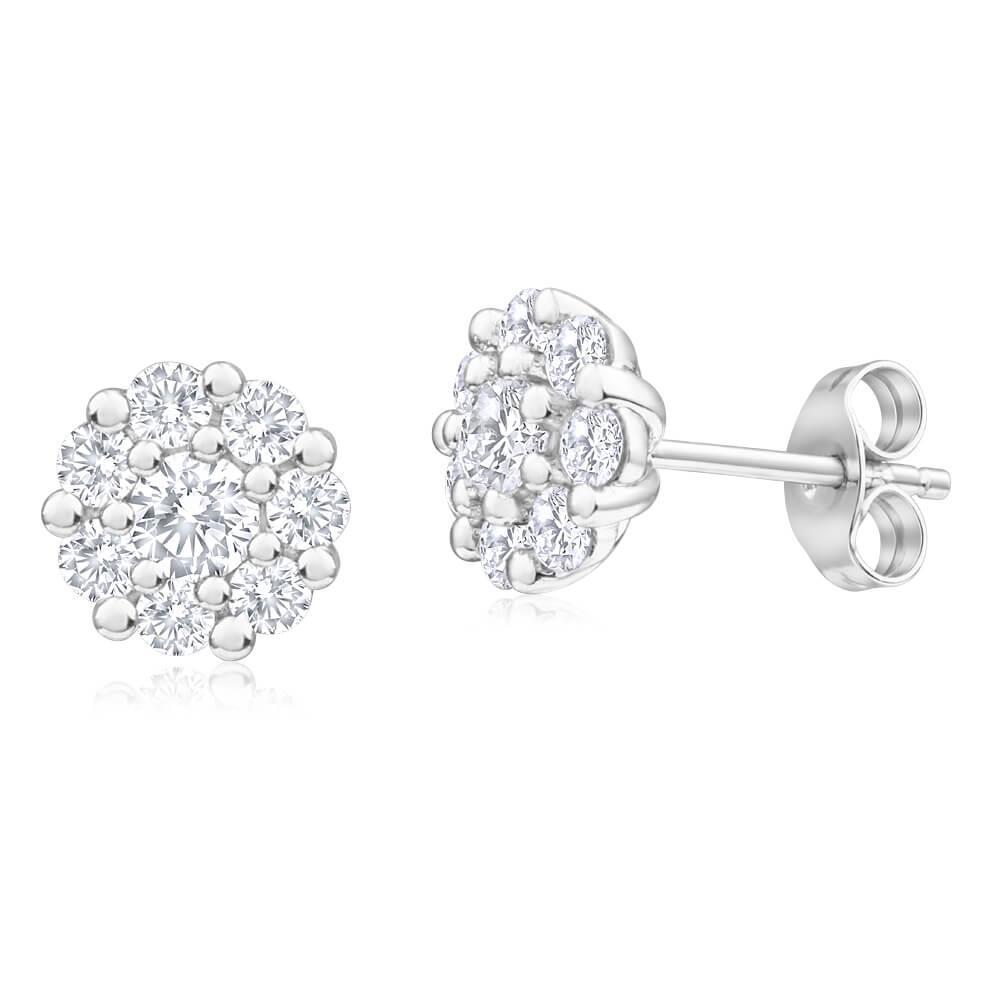 4.80 Carats Véritable Diamants Coupe Ronde Femmes Clous D'oreilles Pavé Halo