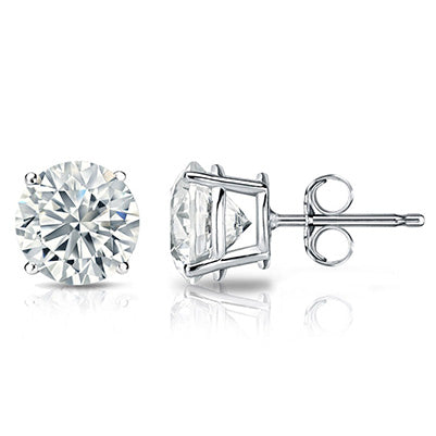 Brillant Pendants d'Oreilles 4 carats Or Blanc 14 Carats – vue de côté