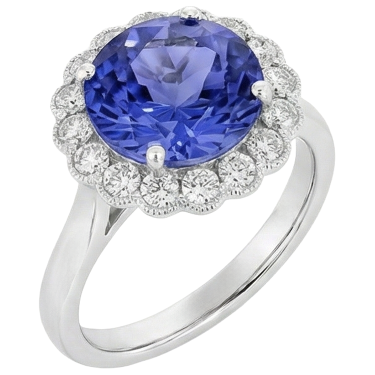 naturel tanzanite 5.00carats bague détail rapproché