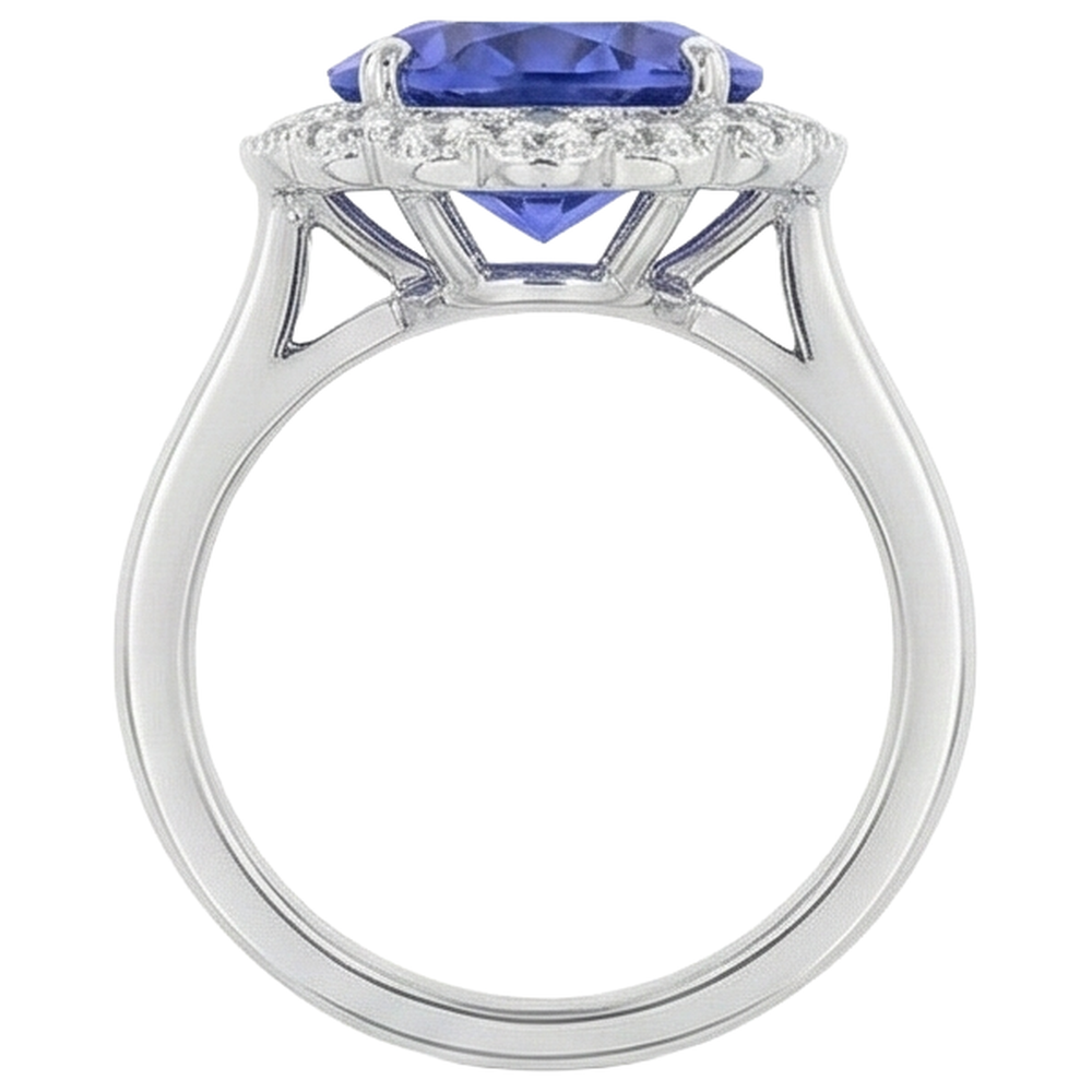 naturel tanzanite 5.00carats bague vue de profil