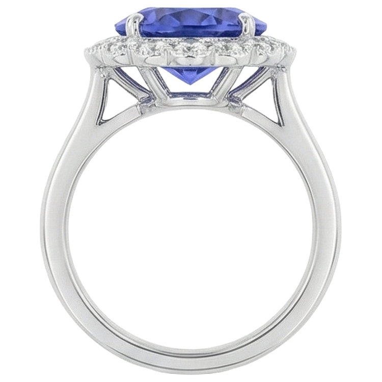 naturel tanzanite 5.00carats bague vue de profil