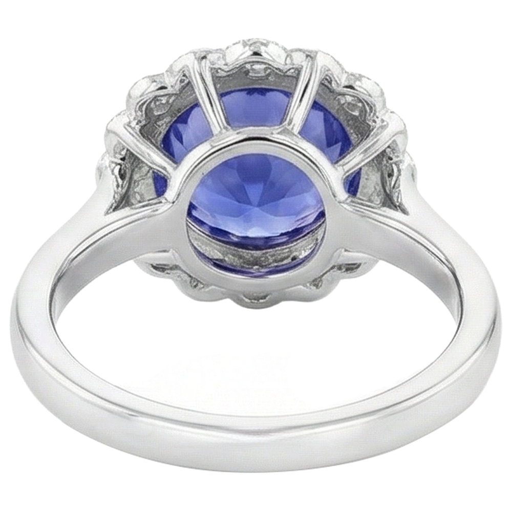 naturel tanzanite 5.00carats bague sur blanc