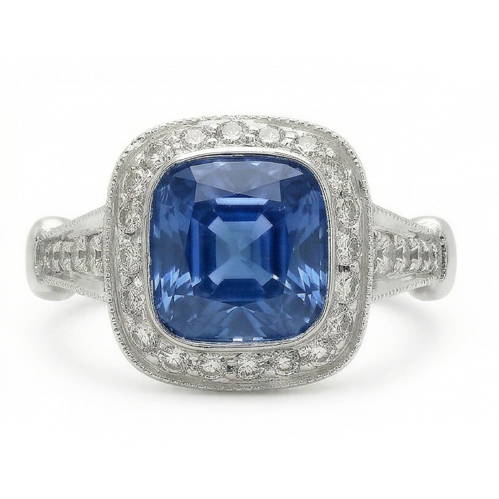 naturel round diamant 5.01carats bague angle de côté