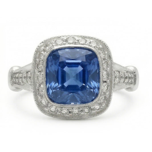 naturel round diamant 5.01carats bague angle de côté