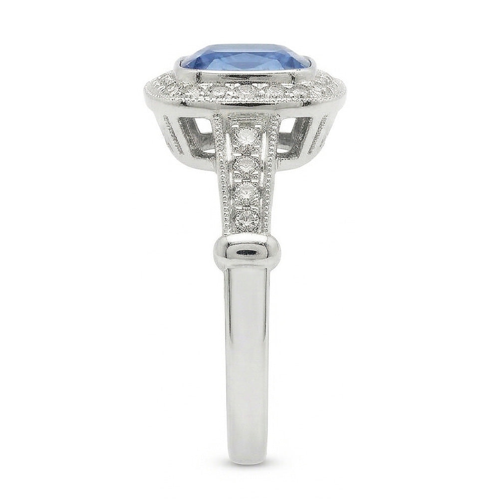 naturel round diamant 5.01carats bague vue de dessus