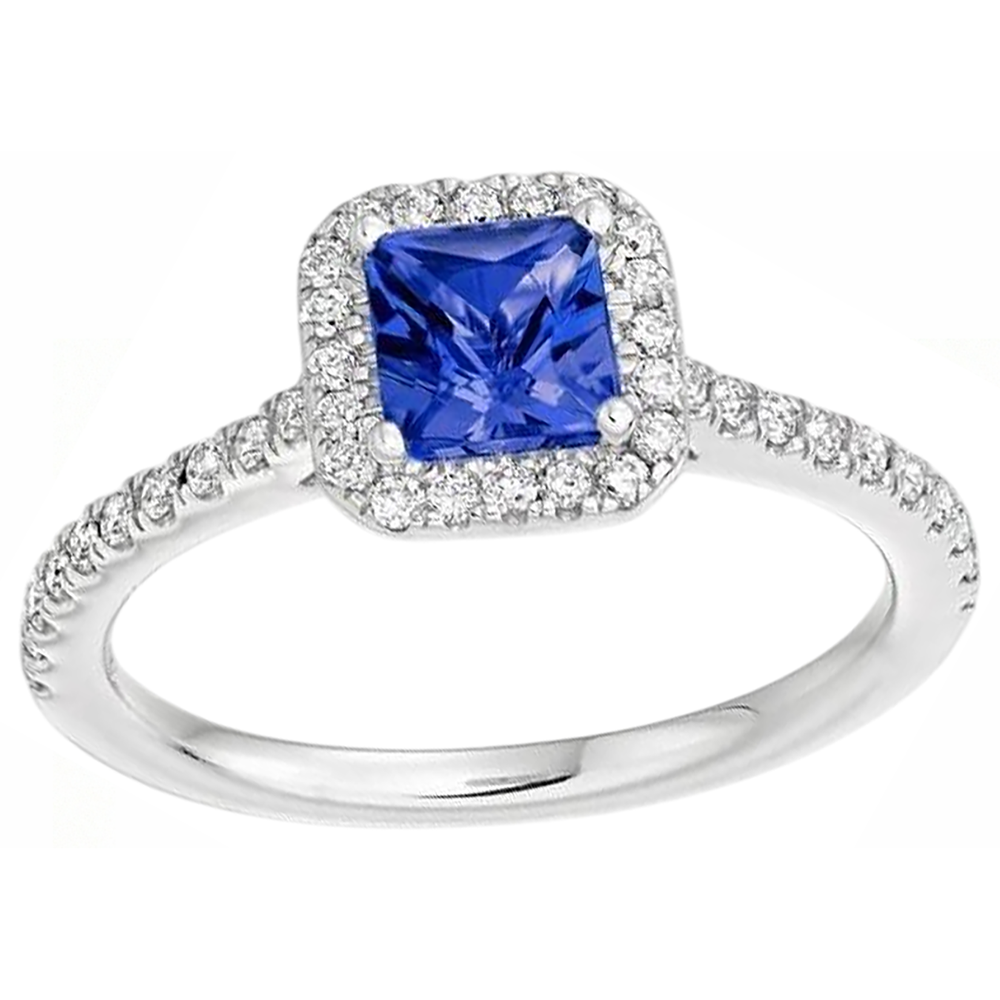 naturel tanzanite 5.30carats bague angle de côté