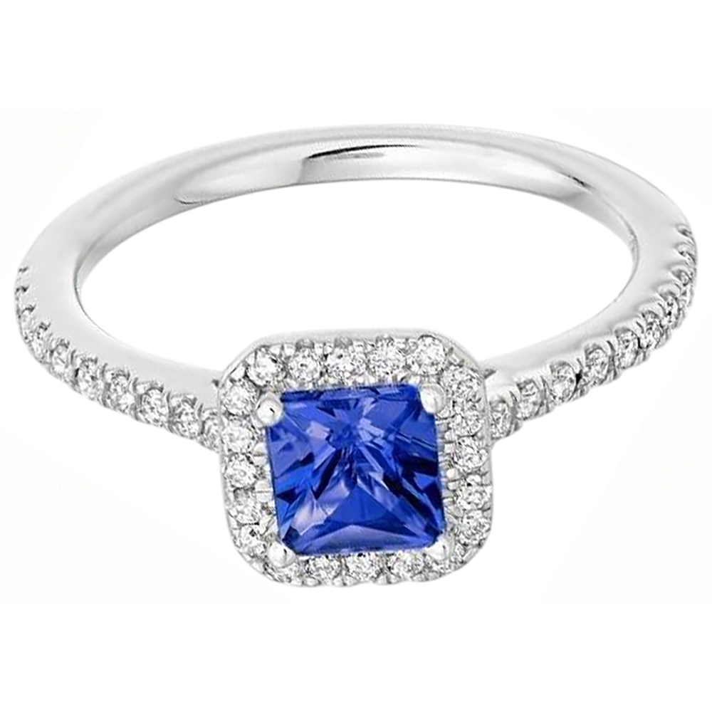 naturel tanzanite 5.30carats bague détail rapproché
