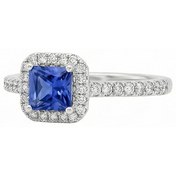 naturel tanzanite 5.30carats bague vue de dessus