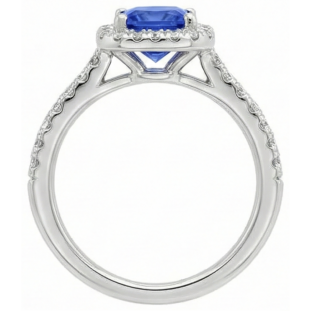naturel tanzanite 5.30carats bague sur blanc