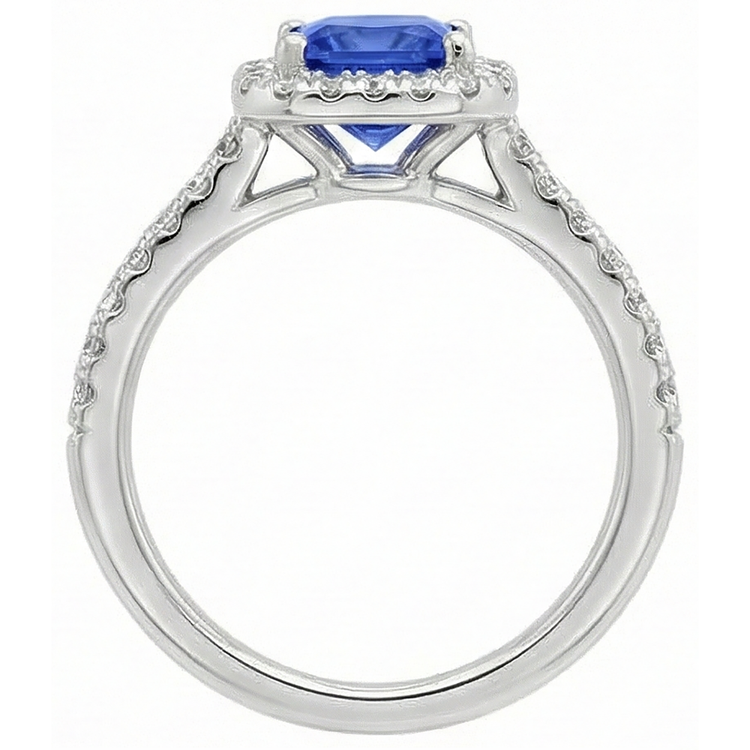 naturel tanzanite 5.30carats bague sur blanc