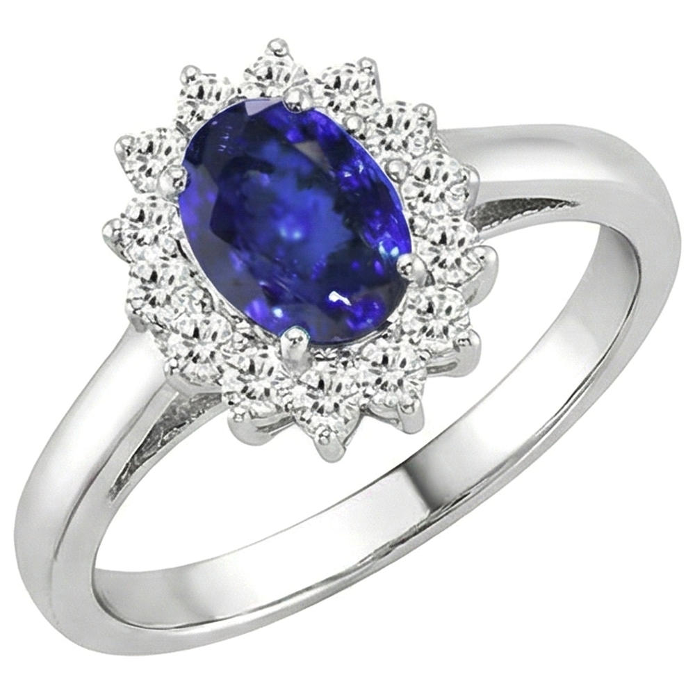 naturel round tanzanite 5.30carats bague détail rapproché