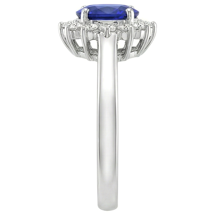 naturel round tanzanite 5.30carats bague vue de profil
