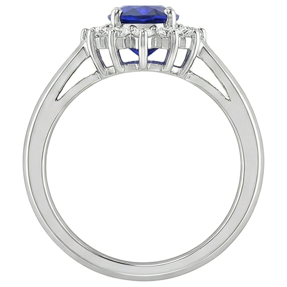 naturel round tanzanite 5.30carats bague sur blanc