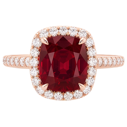 5.35 ct bague de mariage rubis rouge et diamant taille coussin bijoux en or