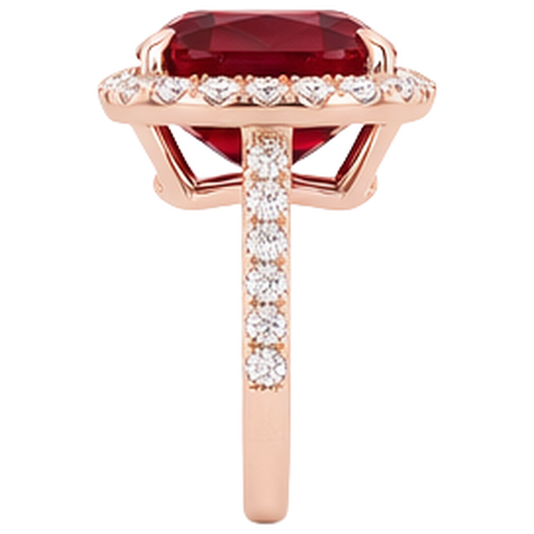 5.35 ct bague de mariage rubis rouge et diamant taille coussin bijoux en or