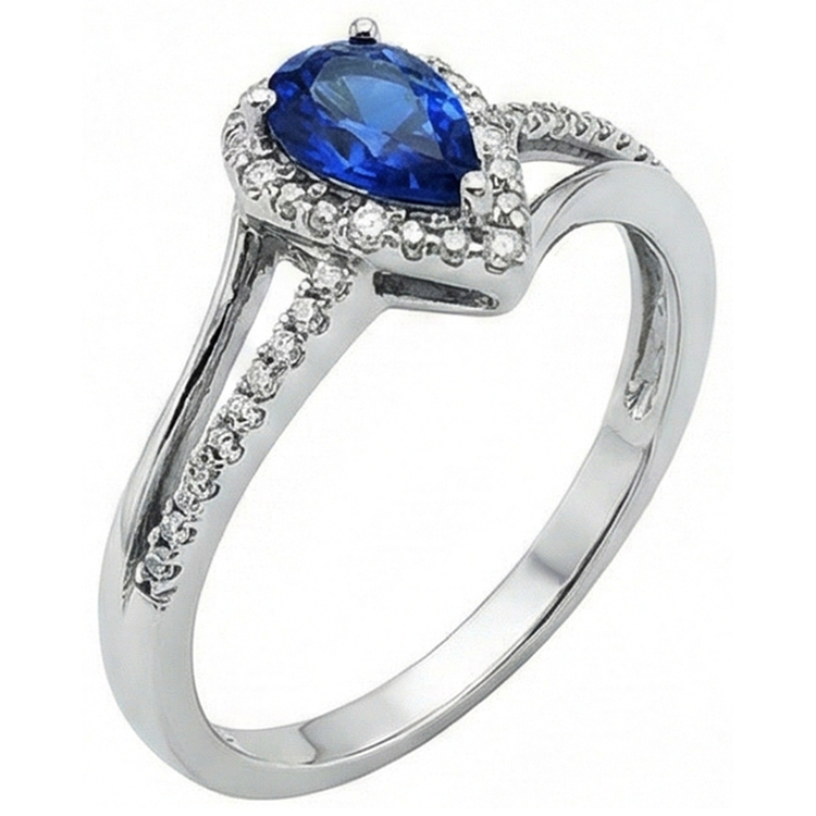 naturel pear diamant 5.36carats bague détail rapproché