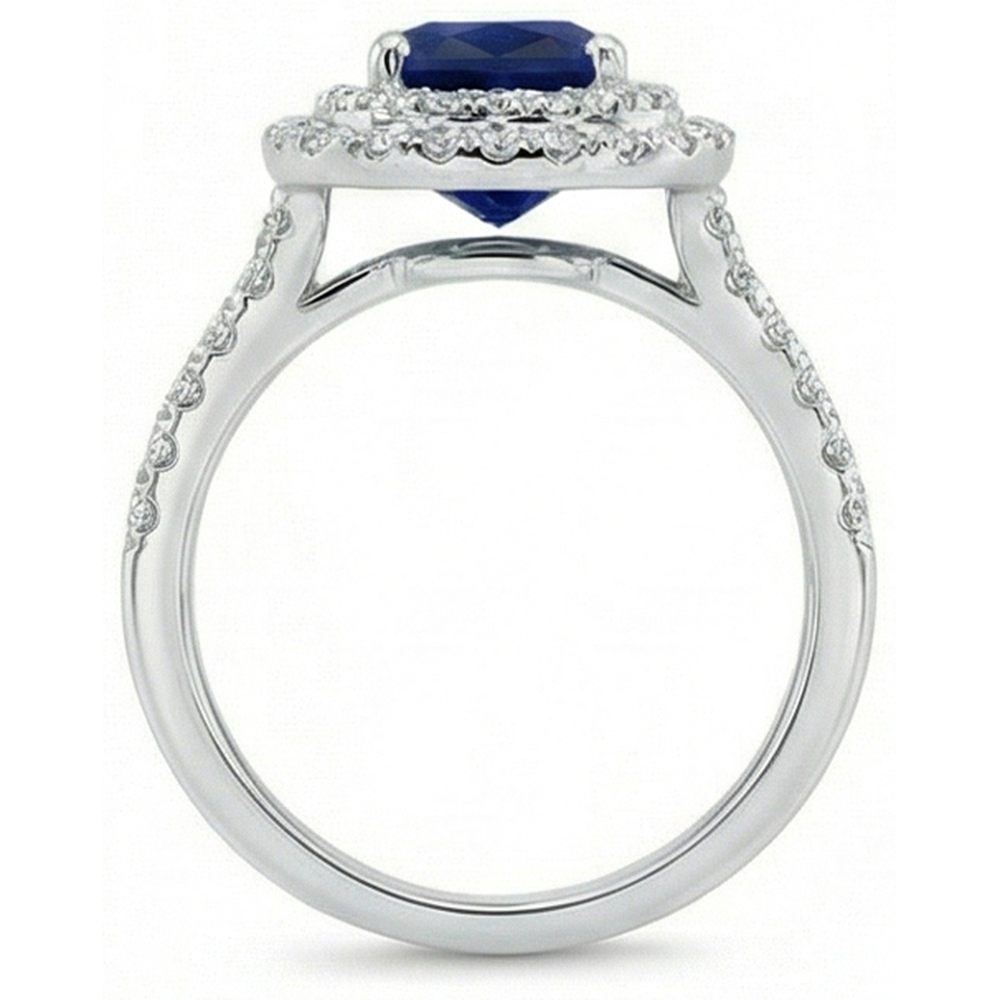 naturel cushion diamant 5.50carats bague sur blanc