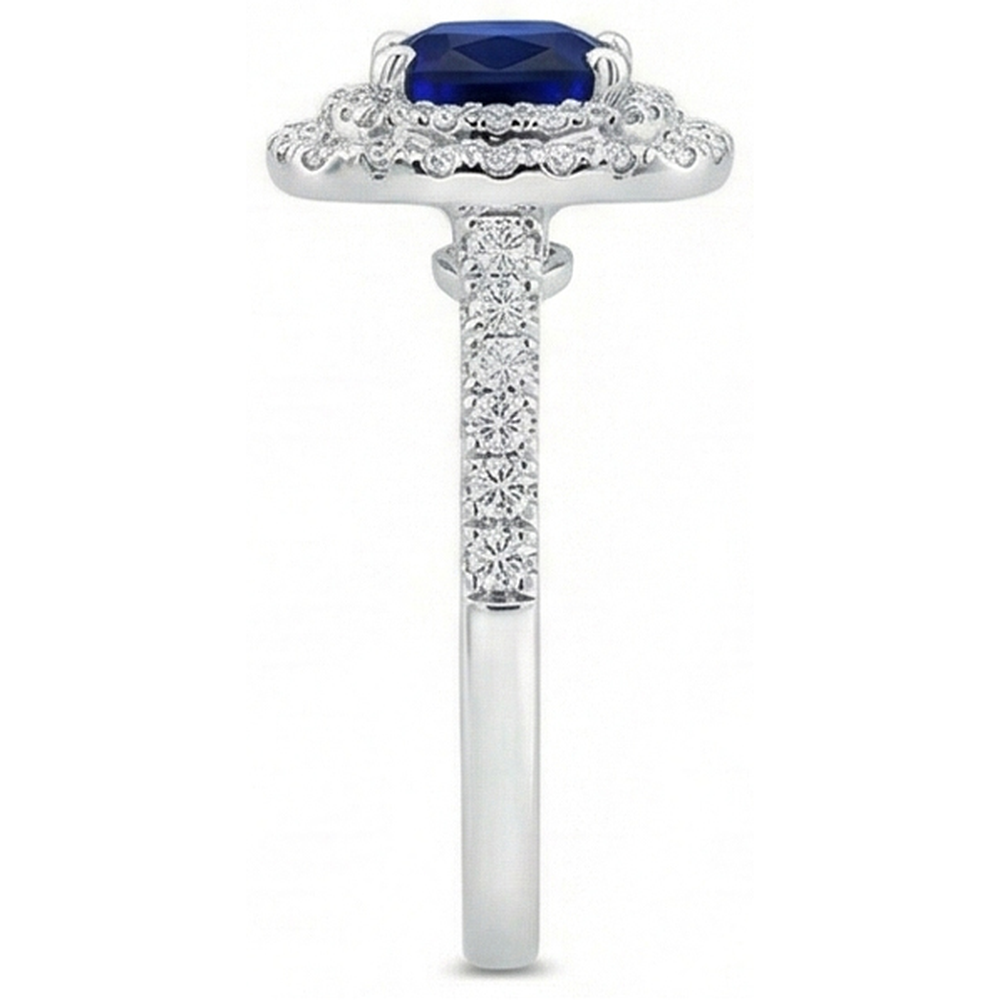 naturel cushion diamant 5.50carats bague vue de profil