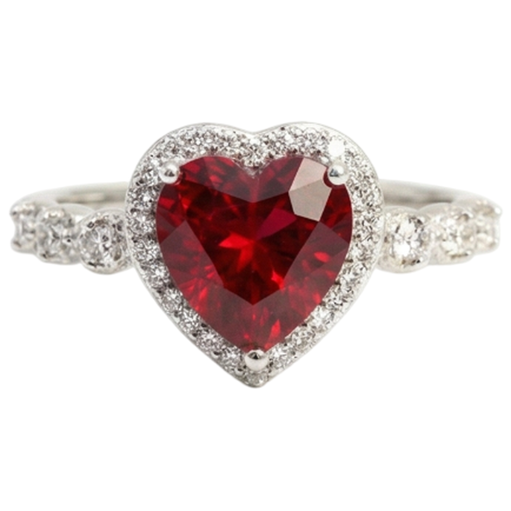 naturel round rubis 5.50carats bague angle de côté