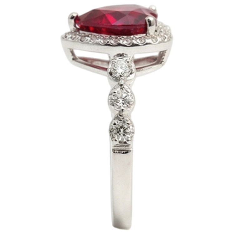 naturel round rubis 5.50carats bague avec accents diamants