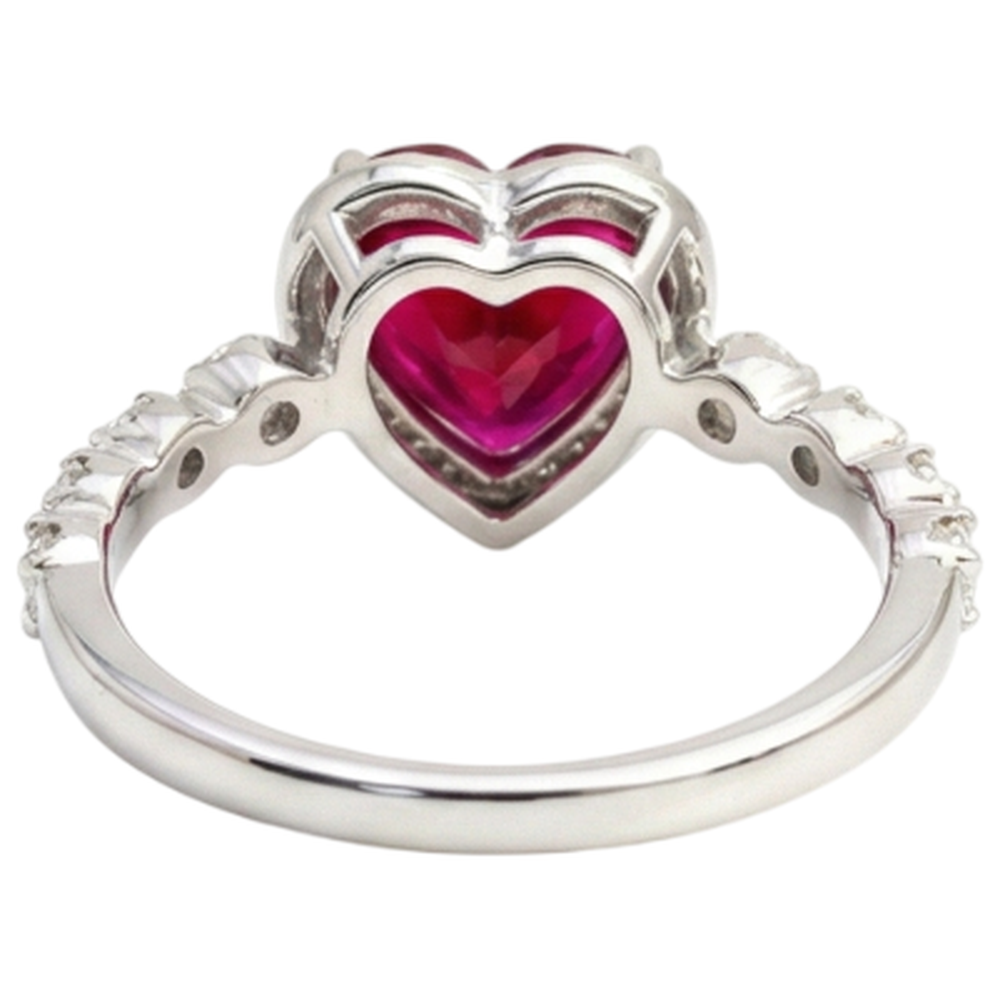naturel round rubis 5.50carats bague détail anneau
