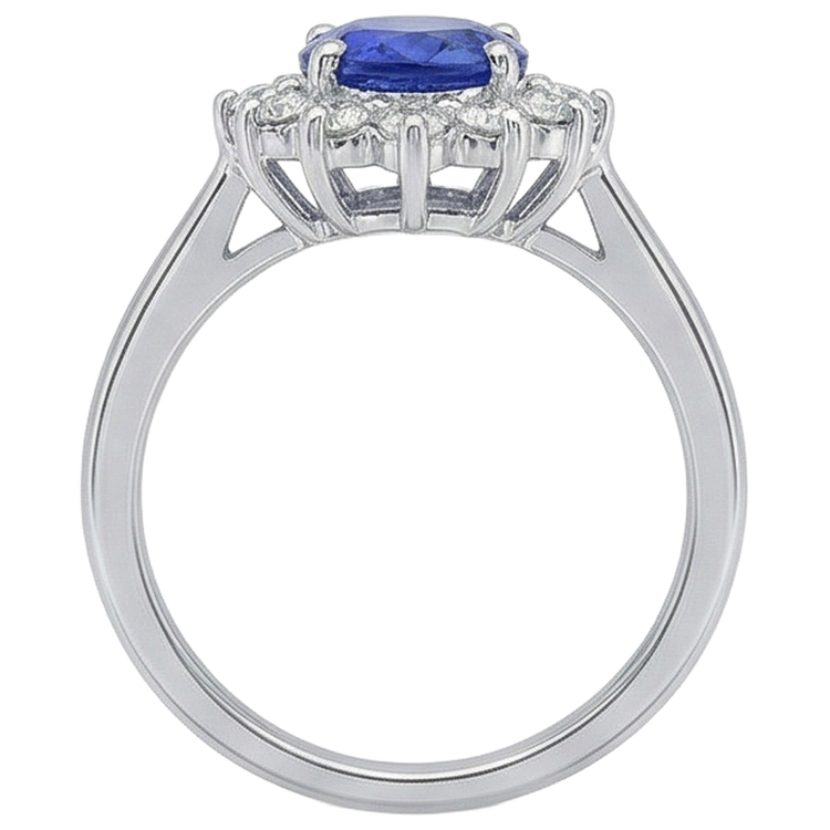 5.60 Ct Bague De Mariage Tanzanite Naturelle Et Diamants Or Blanc 14K